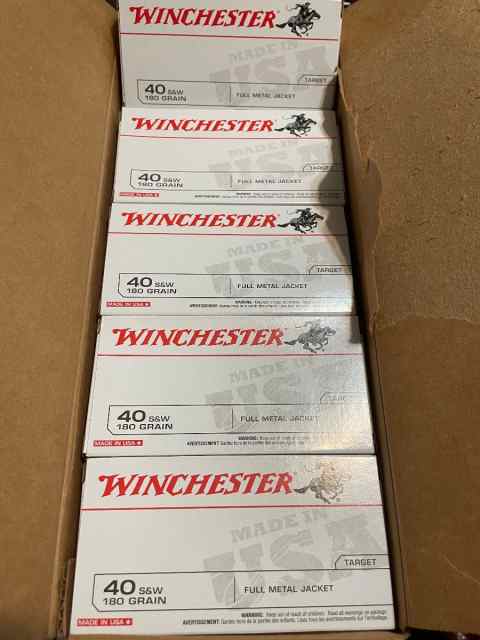 Winchester 40 S&amp;W 180 Grain FMJ 500 Rounds 