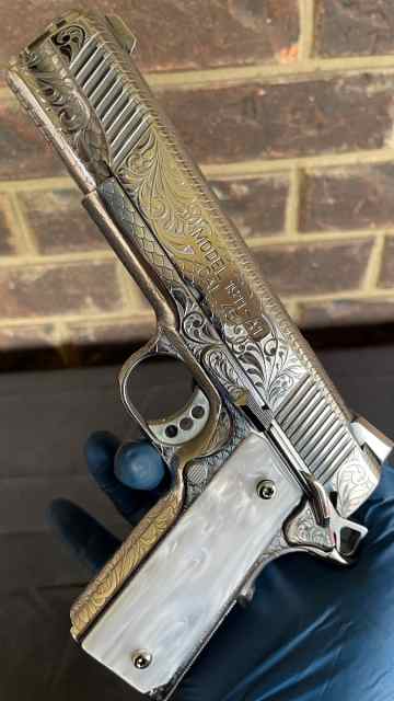 Engraved Springfield 1911 w/ Mirror Finish