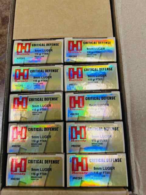 HORNADY CRITICAL DEFENSE 9MM - 200 ROUNDS