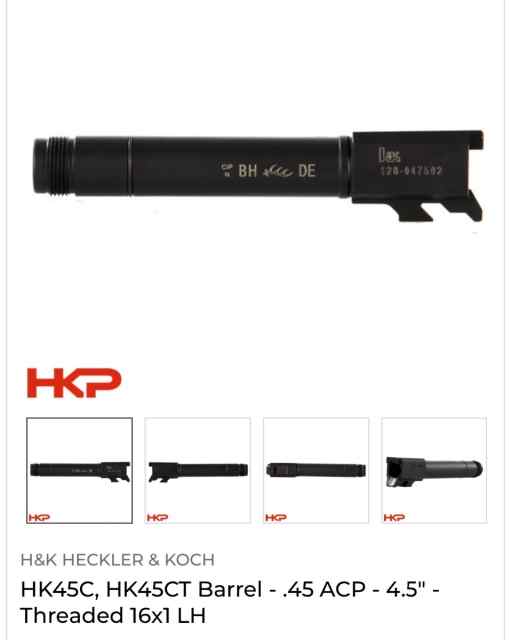 $$**WTB THREADED BARREL for HK 45C or CT**$$