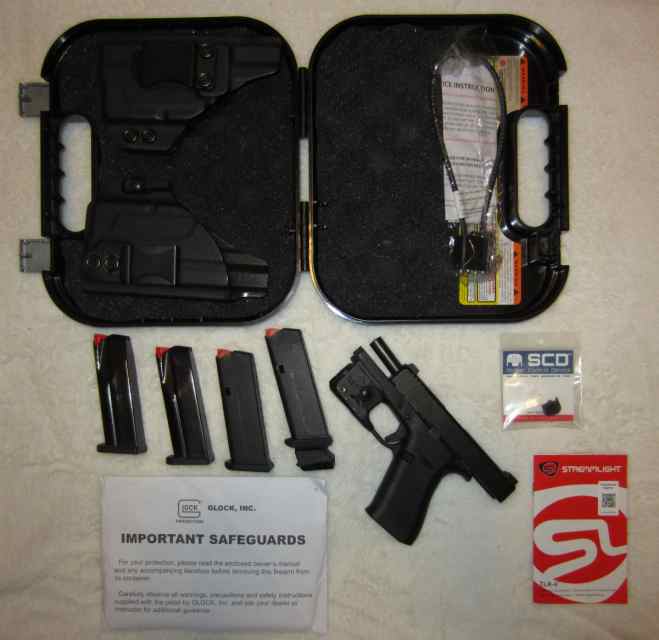 Glock 43x with TLR-6, mags, SCD, holsters.